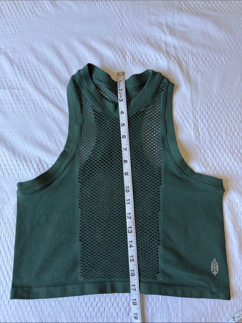 Free People Teal Mesh-Detail Cropped Tank - Picture 5 of 10